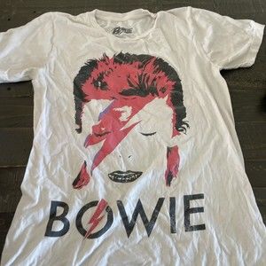 David Bowie Women's Short Sleeve Retro White Shirt XS SEE PICS DC7